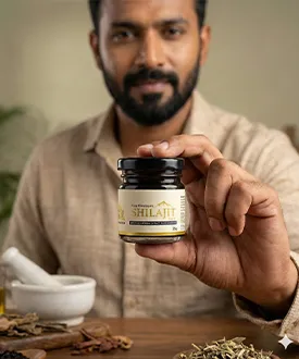 customer using Himalayan shilajit product